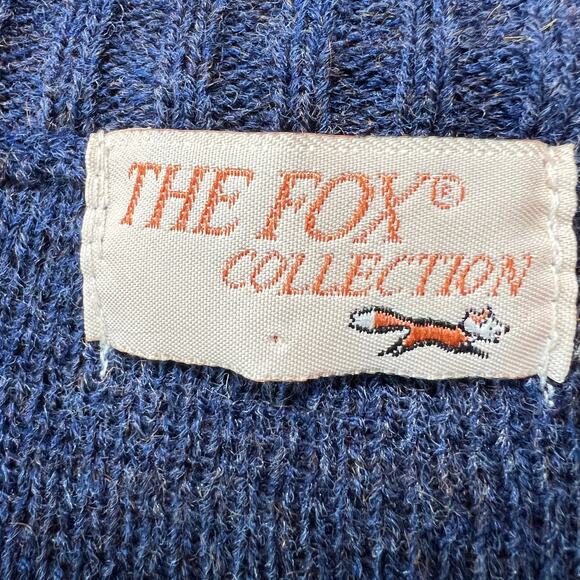 Vintage THE FOX COLLECTION Blue Plaid Wool‎ Blend Sweater Vest Mens L - Picture 3 of 5